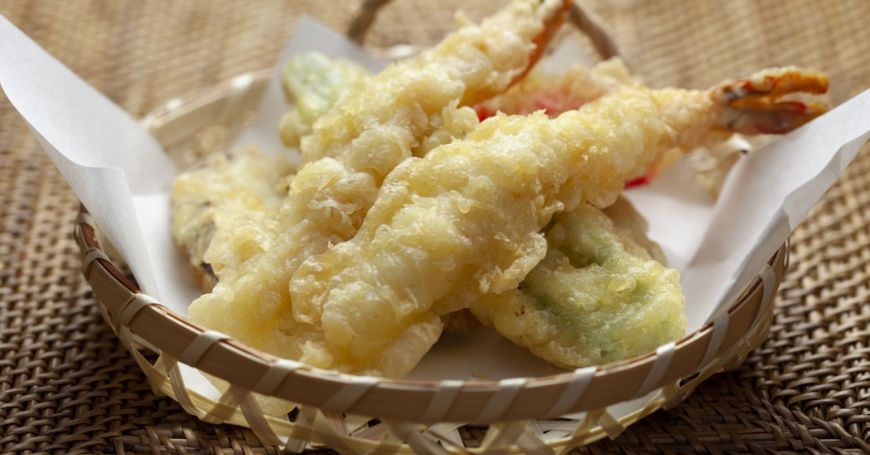 gambero in tempura fritto per uramaki ebiten, o Ebiten Maki